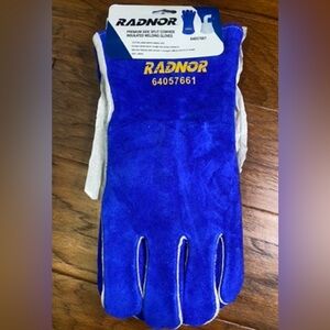 RADNOR Large 14” Split Cowhide Cotton/Foam Lined Multi Purpose Welders Gloves